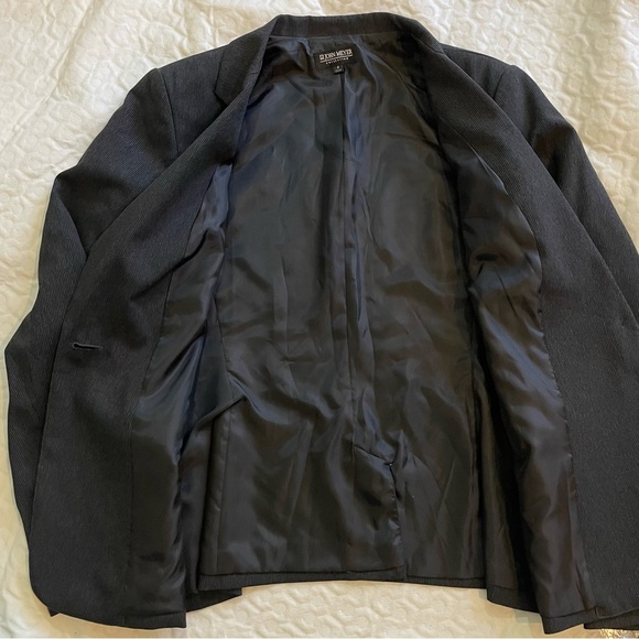 NWT John Meyer Collection Black Women's Blazer Size 8 One Button Black Striped - Picture 6 of 11